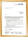 Letter of Appreciation by GFA Consulting Group GmbH Hamburg, Germany.